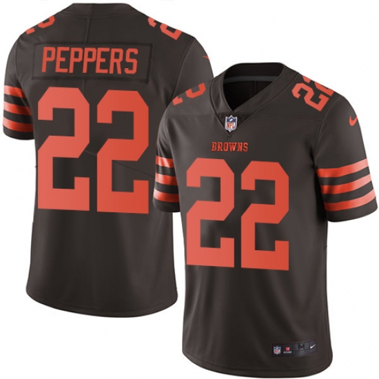Men's Nike Cleveland Browns #22 Jabrill Peppers Limited Brown Rush Vapor Untouchable NFL Jersey - Ujersey