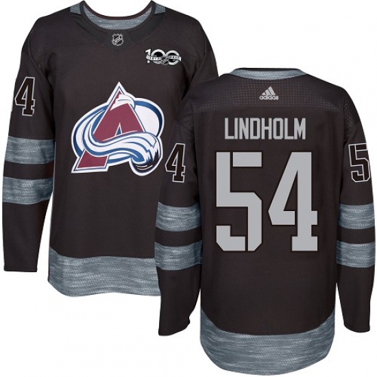 Men's Adidas Colorado Avalanche #54 Anton Lindholm Premier Black 1917-2017 100th Anniversary NHL Jersey - Ujersey