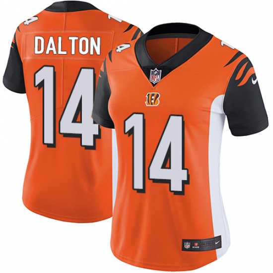 Women's Nike Cincinnati Bengals #14 Andy Dalton Vapor Untouchable Limited Orange Alternate NFL Jersey