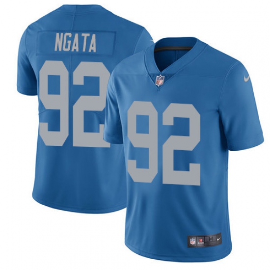 Men's Nike Detroit Lions #92 Haloti Ngata Limited Blue Alternate Vapor Untouchable NFL Jersey - Ujersey