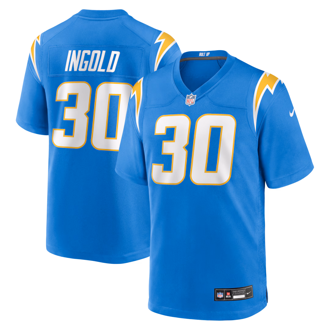 Men's Los Angeles Chargers Alec Ingold Nike Powder Blue Team Game Jersey - Ujersey