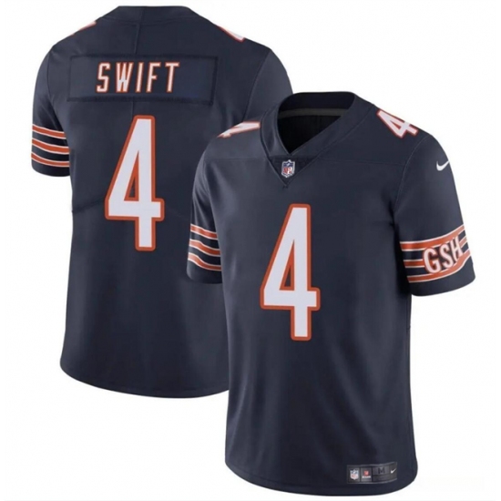 Men's Chicago Bears #4 D’Andre Swift Navy Vapor Football Stitched Jersey - Ujersey