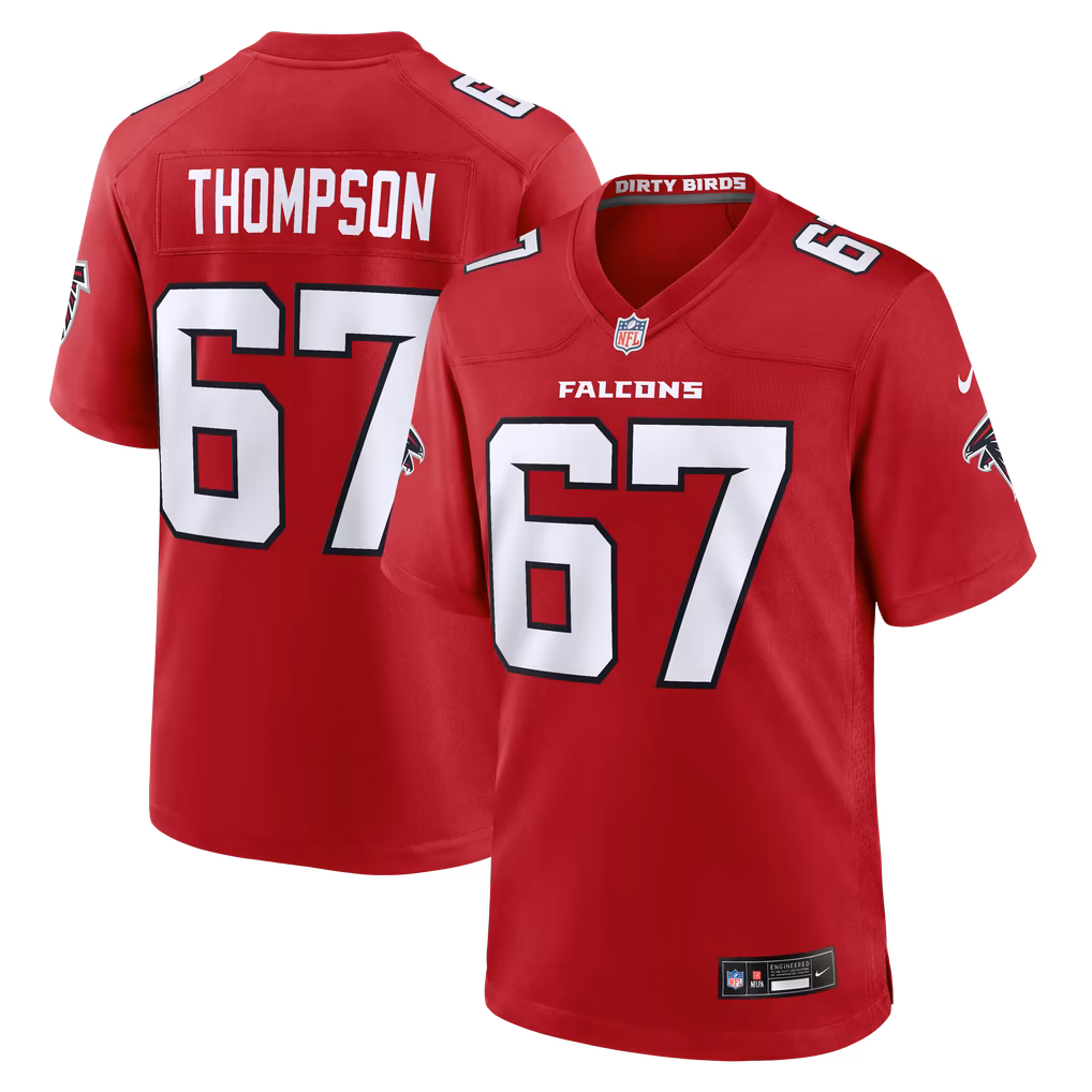 Men's Atlanta Falcons Josh Thompson Nike Red Team Game Jersey - U-jersey