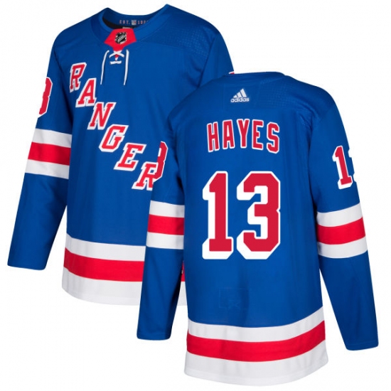 Youth Adidas New York Rangers #13 Kevin Hayes Authentic Royal Blue Home NHL Jersey - Ujersey