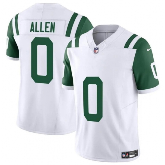 Men's New York Jets #0 Braelon Allen White Classic Alternate Vapor F.U.S.E. Limited Stitched Football Jersey - Ujersey