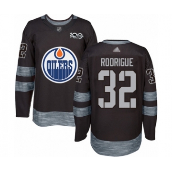Men's Edmonton Oilers #32 Olivier Rodrigue Authentic Black 1917-2017 100th Anniversary Hockey Jersey