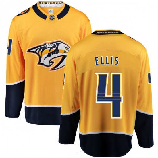 Men's Nashville Predators #4 Ryan Ellis Fanatics Branded Gold Home Breakaway NHL Jersey - Ujersey