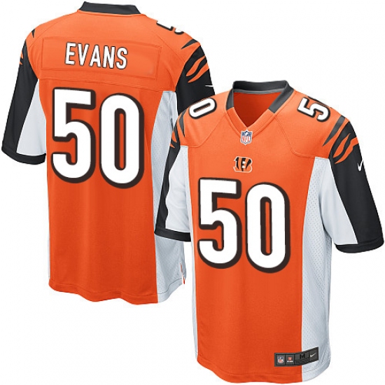 Men's Nike Cincinnati Bengals #50 Jordan Evans Game Orange Alternate NFL Jersey - Ujersey