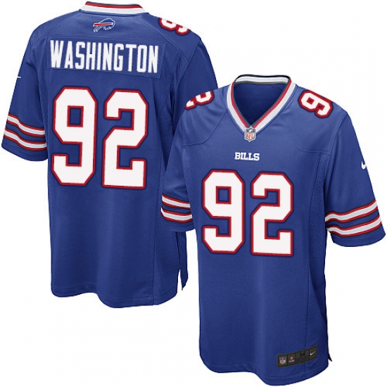Men's Nike Buffalo Bills #92 Adolphus Washington Game Royal Blue Team Color NFL Jersey - Ujersey