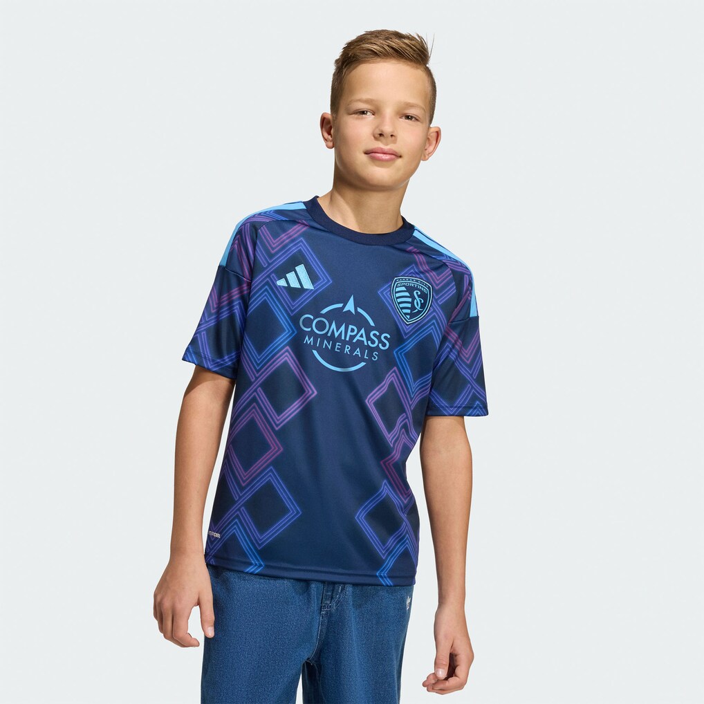 Youth Sporting Kansas City adidas Blue 2026 The 18th & Vine Kit Replica Jersey - Ujersey