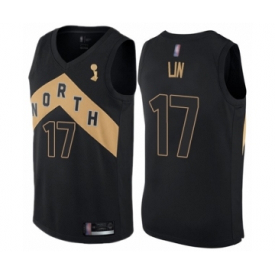 Youth Toronto Raptors #17 Jeremy Lin Swingman Black 2019 Basketball Finals Champions Jersey - City Edition - Ujersey