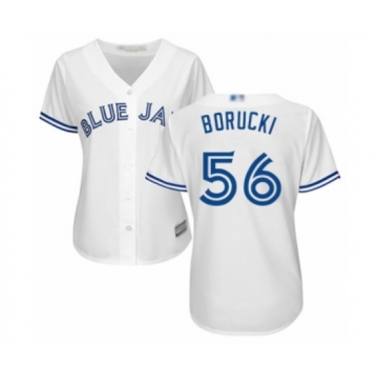 Women's Toronto Blue Jays #56 Ryan Borucki Authentic White Home Baseball Player Jersey