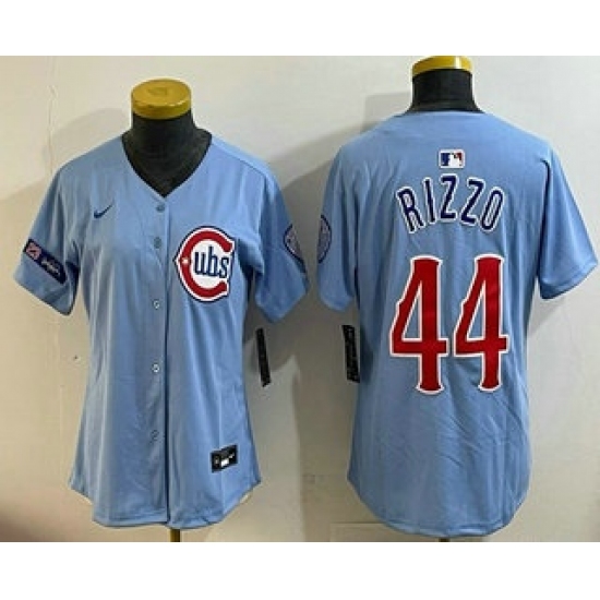 Youth Chicago Cubs #44 Anthony Rizzo Baby Blue Limited Jersey - Ujersey