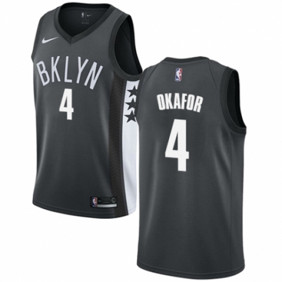 Youth Nike Brooklyn Nets #4 Jahlil Okafor Authentic Gray NBA Jersey Statement Edition - Ujersey