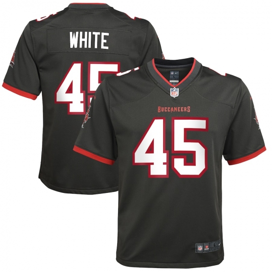 Youth Tampa Bay Buccaneers #45 Devin White Nike Pewter Alternate Game Jersey - Ujersey