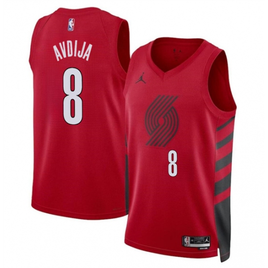Men's Portland Trail Blazers #8 Deni Avdija Red Statement Edition Stitched Basketball Jersey - Ujersey