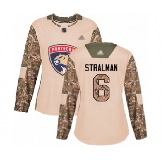 Women's Florida Panthers #6 Anton Stralman Authentic Camo Veterans Day Practice Hockey Jersey - Ujersey