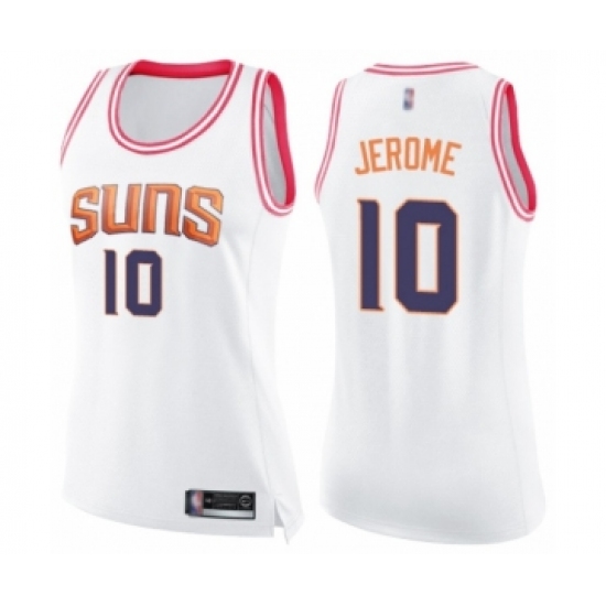 Women's Phoenix Suns #10 Ty Jerome Swingman White Pink Fashion Basketball Jersey - Ujersey
