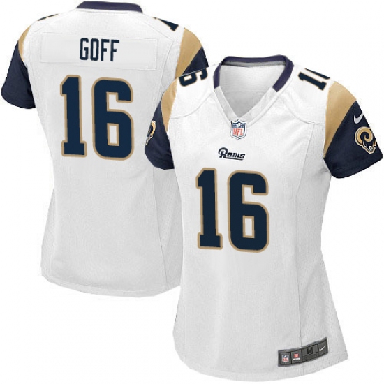 Women's Nike Los Angeles Rams #16 Jared Goff Game White NFL Jersey - Ujersey