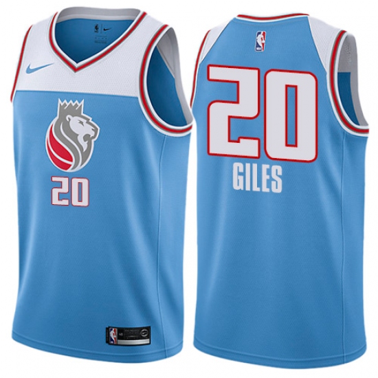 Men's Nike Sacramento Kings #20 Harry Giles Swingman Blue NBA Jersey - City Edition - Ujersey