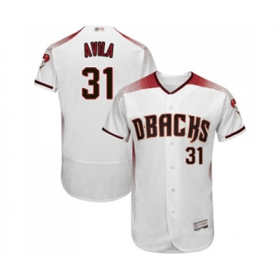 Men's Arizona Diamondbacks #31 Alex Avila White Home Authentic Collection Flex Base Baseball Jersey - Ujersey