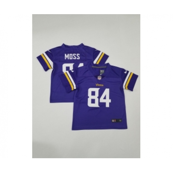 Toddlers Minnesota Vikings #84 Randy Moss Yellow With Patch Cool Base Stitched Baseball Jersey - Ujersey