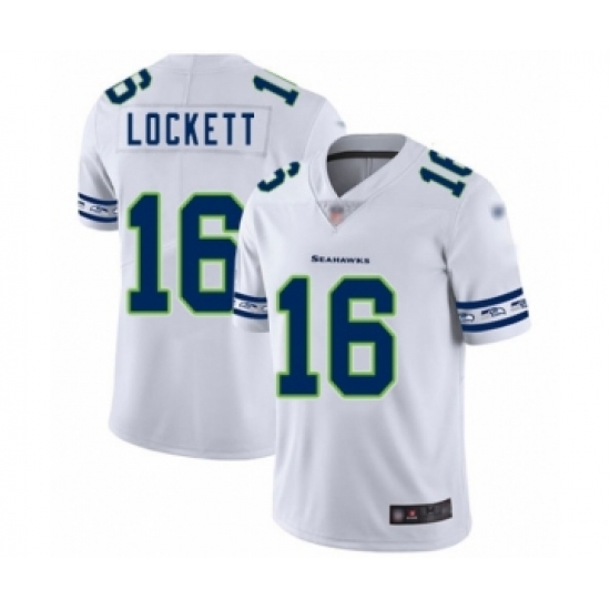Men's Seattle Seahawks #16 Tyler Lockett White Team Logo Fashion Limited Football Jersey - Ujersey
