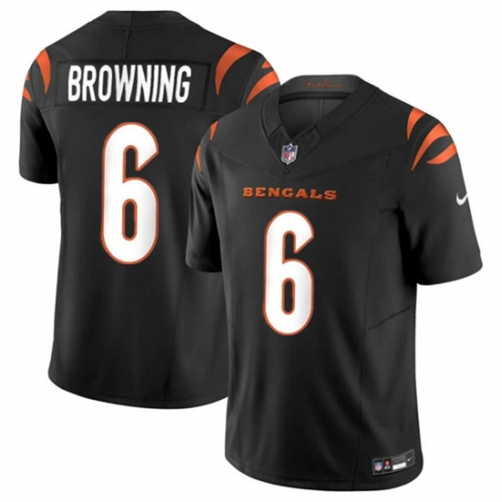 Men's Cincinnati Bengals #6 Jake Browning Black 2023 F.U.S.E. Vapor Untouchable Limited Football Stitched Jersey - Ujersey