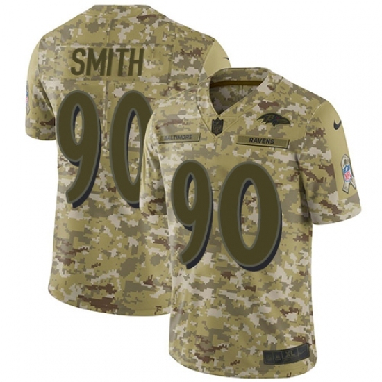 Men's Nike Baltimore Ravens #90 Za Darius Smith Limited Camo 2018 Salute to Service NFL Jersey - Ujersey