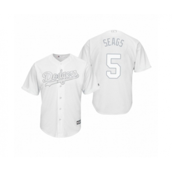 Men's Los Angeles Dodgers #5 Corey Seager Seags White 2019 Players Weekend Replica Jersey - Ujersey