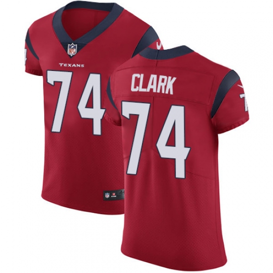 Men's Nike Houston Texans #74 Chris Clark Red Alternate Vapor Untouchable Elite Player NFL Jersey - Ujersey