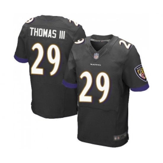 Men's Baltimore Ravens #29 Earl Thomas III Elite Black Alternate Football Jersey - Ujersey