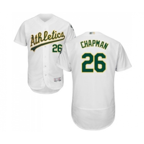 Men's Oakland Athletics #26 Matt Chapman White Home Flex Base Authentic Collection Baseball Jersey - Ujersey