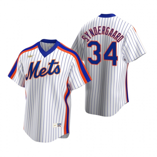 Men's Nike New York Mets #34 Noah Syndergaard White Cooperstown Collection Home Stitched Baseball Jersey - Ujersey