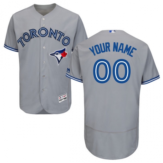 Men's Toronto Blue Jays Majestic Road Gray Flex Base Authentic Collection Custom Jersey - Ujersey