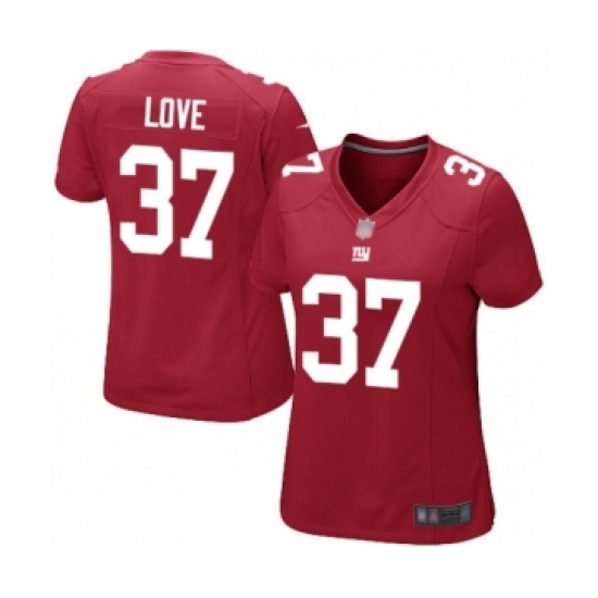 Women's New York Giants #37 Julian Love Game Red Alternate Football Jersey - Ujersey