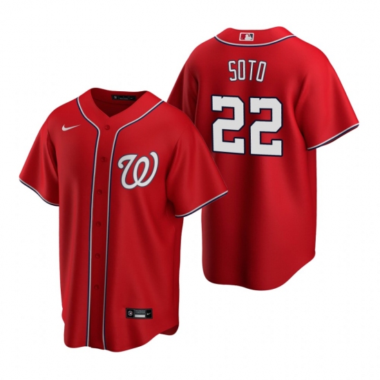 Men's Nike Washington Nationals #22 Juan Soto Red Alternate Stitched Baseball Jersey - Ujersey