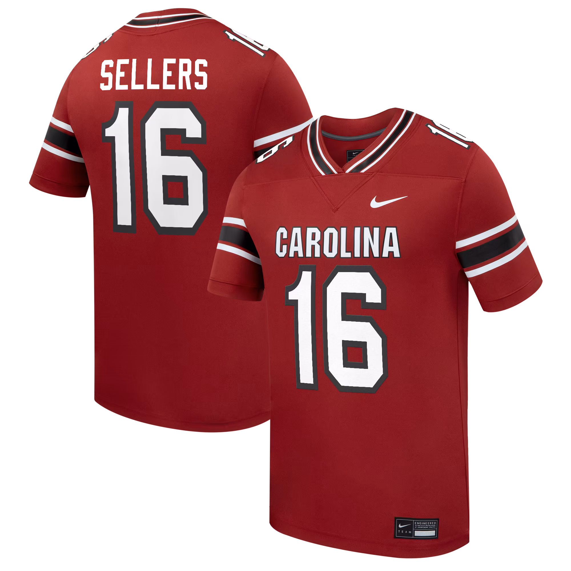 Men's Nike LaNorris Sellers Garnet South Carolina Gamecocks Game Football Jersey