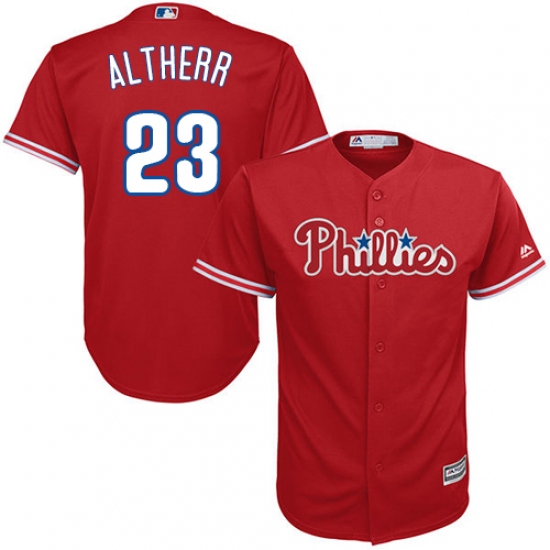Men's Majestic Philadelphia Phillies #23 Aaron Altherr Replica Red Alternate Cool Base MLB Jersey - Ujersey
