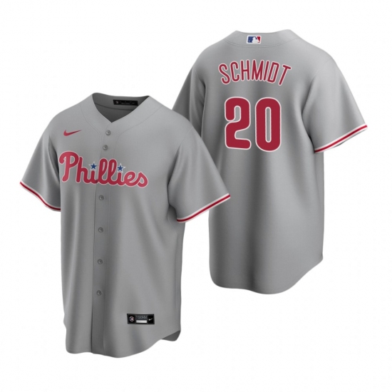Men's Nike Philadelphia Phillies #20 Mike Schmidt Gray Road Stitched Baseball Jersey - Ujersey