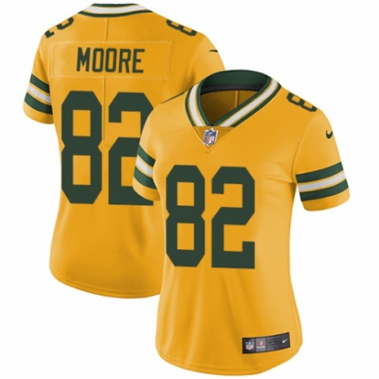 Women's Nike Green Bay Packers #82 J'Mon Moore Limited Gold Rush Vapor Untouchable NFL Jersey - Ujersey