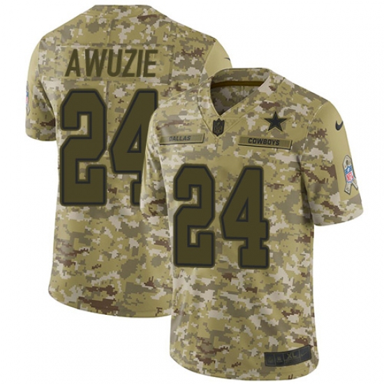 Youth Nike Dallas Cowboys #24 Chidobe Awuzie Limited Camo 2018 Salute to Service NFL Jersey - Ujersey