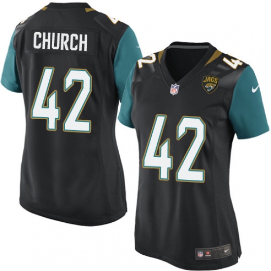 Women's Nike Jacksonville Jaguars #42 Barry Church Game Black Alternate NFL Jersey - Ujersey