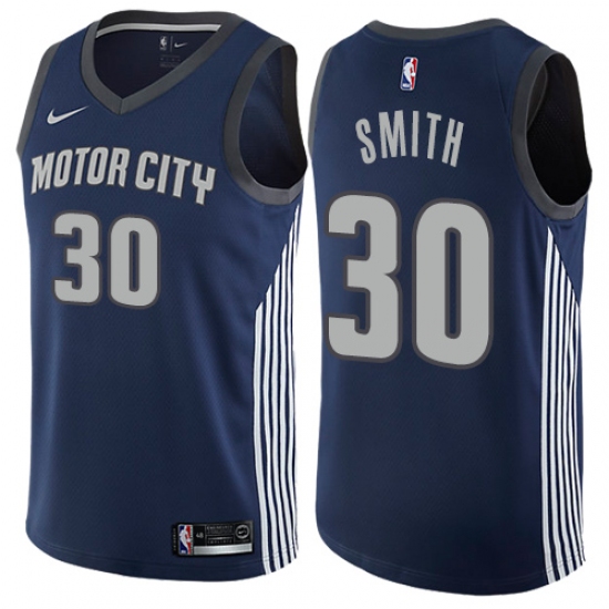 Women's Nike Detroit Pistons #30 Joe Smith Swingman Navy Blue NBA Jersey - City Edition - Ujersey