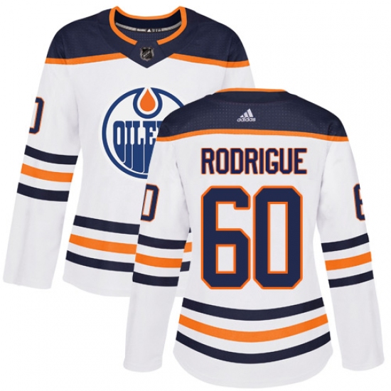 Women's Adidas Edmonton Oilers #60 Olivier Rodrigue Authentic White Away NHL Jersey - Ujersey