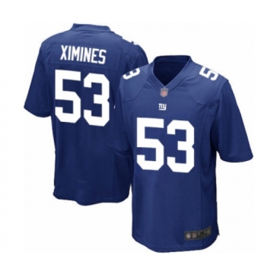 Men's New York Giants #53 Oshane Ximines Game Royal Blue Team Color Football Jersey - Ujersey