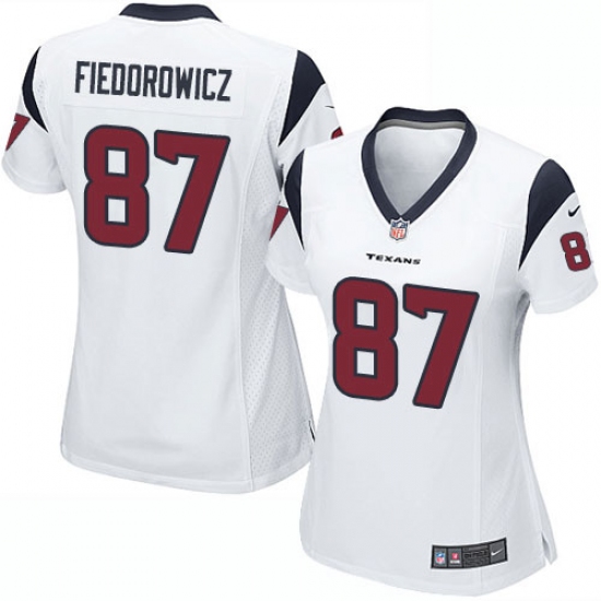 Women's Nike Houston Texans #87 C.J. Fiedorowicz Game White NFL Jersey - Ujersey