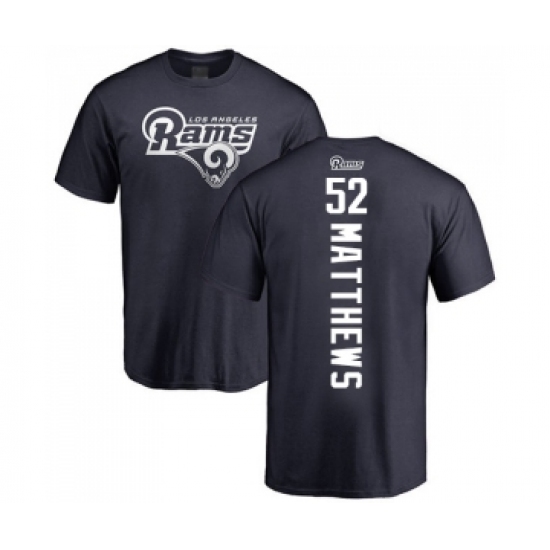 Football Los Angeles Rams #52 Clay Matthews Navy Blue Backer T-Shirt - Ujersey