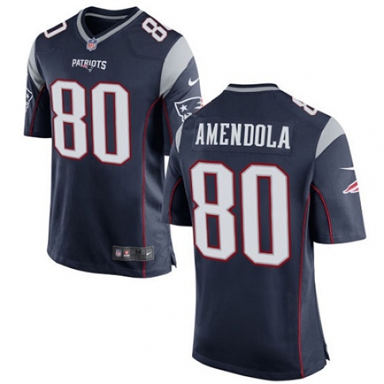 Men's Nike New England Patriots #80 Danny Amendola Game Navy Blue Team Color NFL Jersey - Ujersey