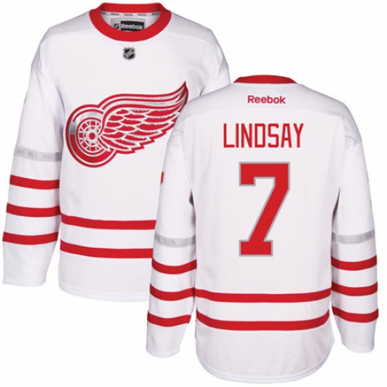 Men's Reebok Detroit Red Wings #7 Ted Lindsay Authentic White 2017 Centennial Classic NHL Jersey - Ujersey